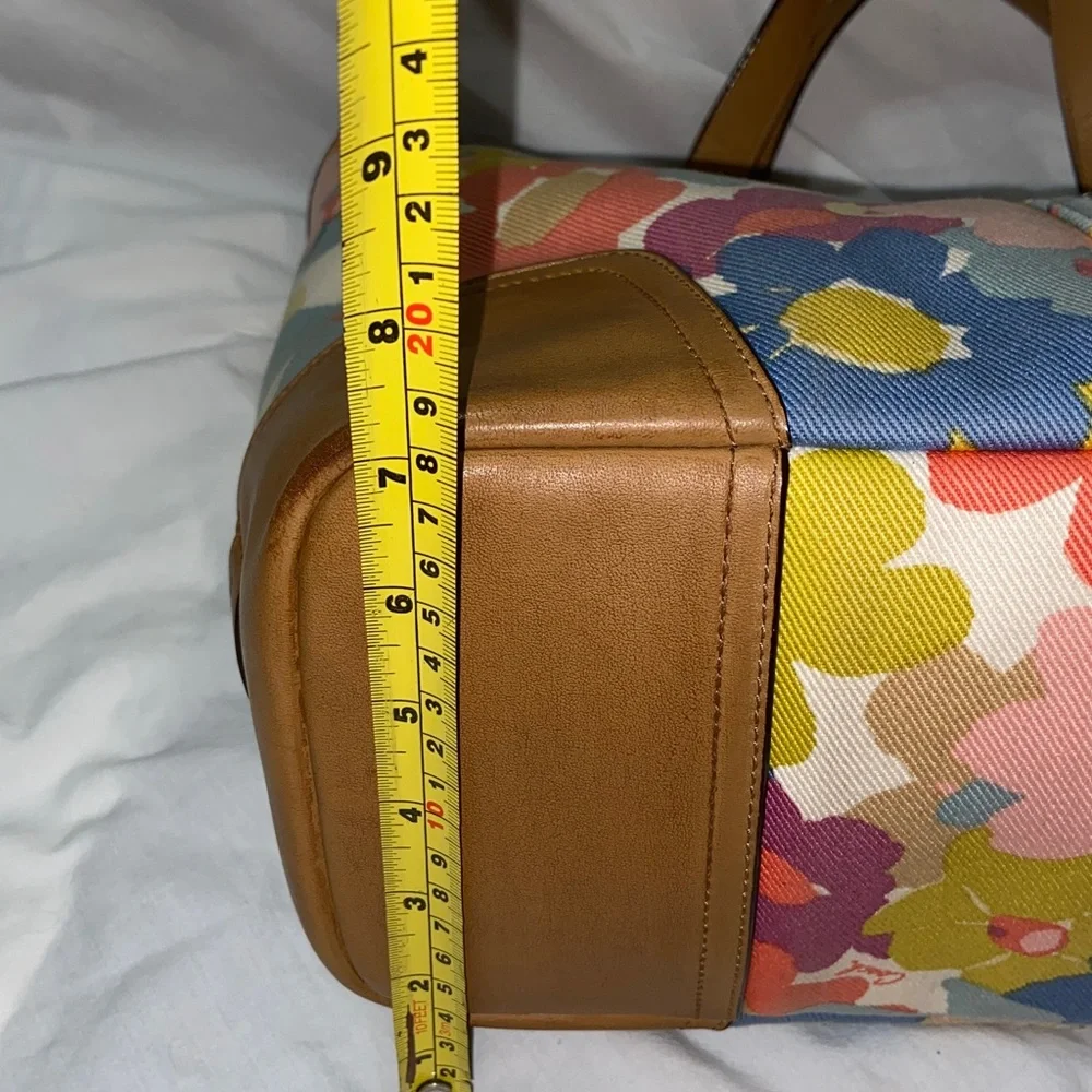 COACH Hadley Floral Tote - Stylish & Spacious Canvas with Leather Trim